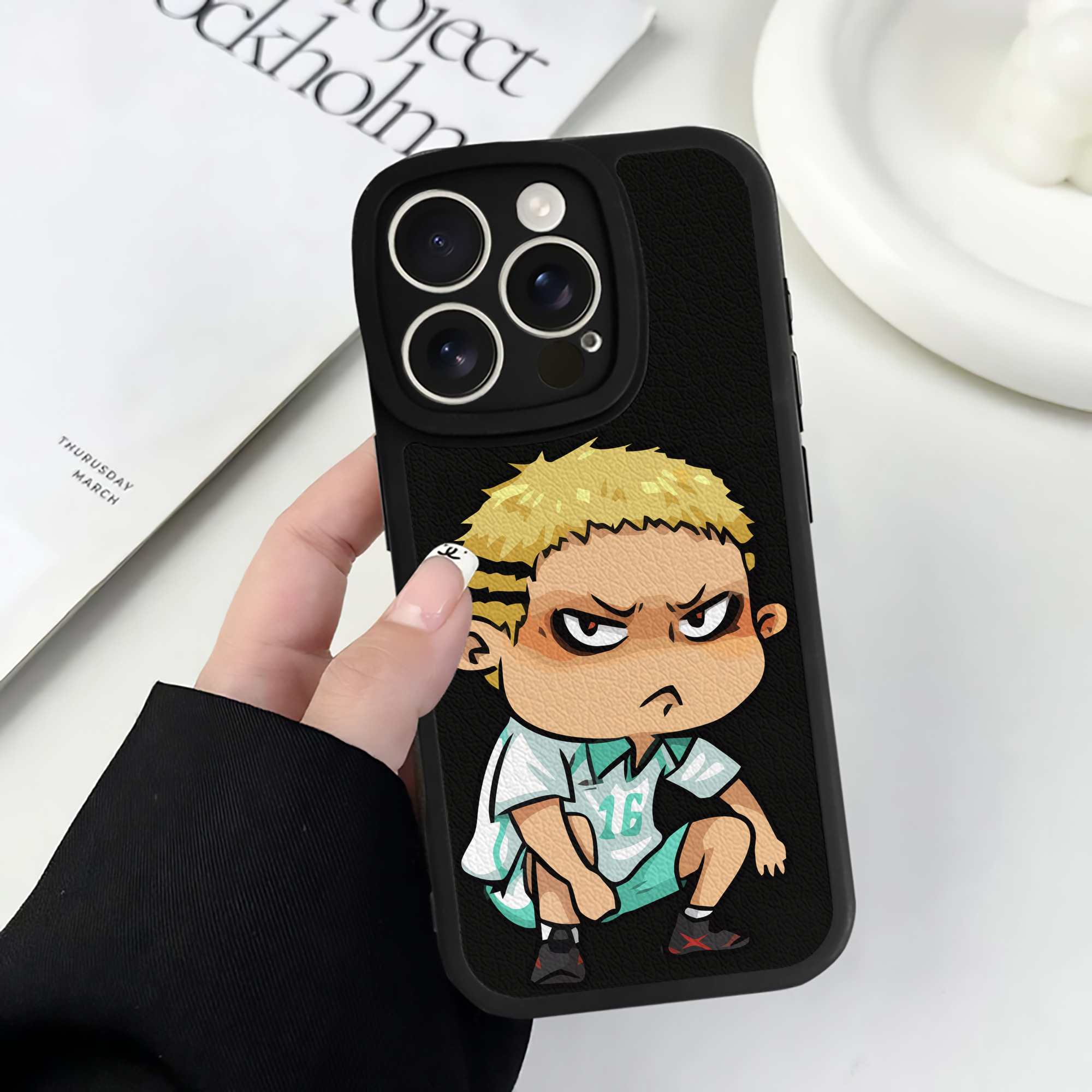 （画像用） ハイキュー!! Haikyu!! 【iPhone 16シリーズ対応】シリコンスマホケース（レザー調） 材質：シリコン